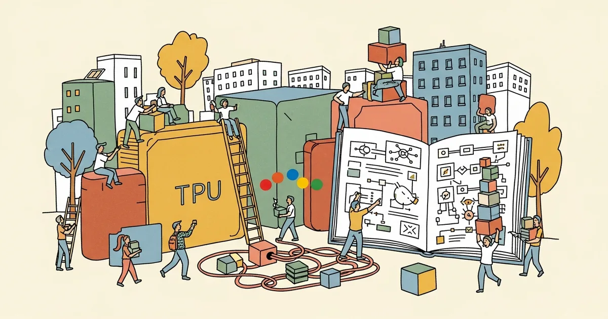 Editorial illustration for: Google Cloud Releases New TPU Chip Lineup and Agent-Building Tools