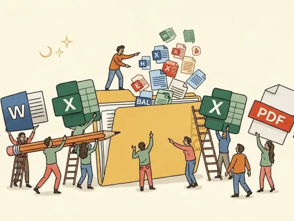 Editorial illustration for: Google Gemini Adds Native Document Generation Across 12 File Formats Including Word, Excel, and P