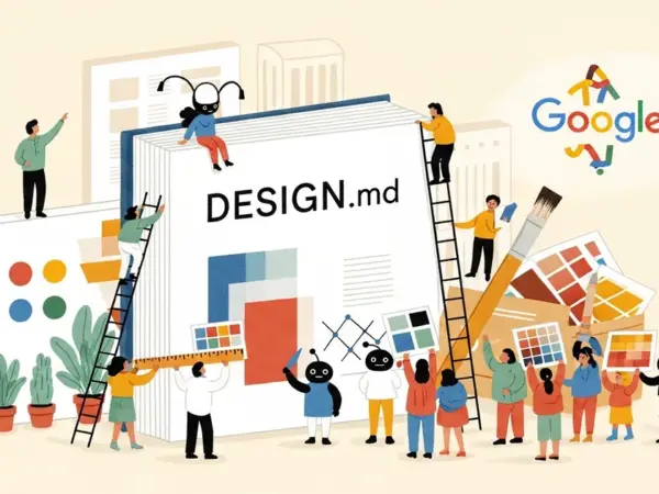 Editorial illustration for: Google Open-Sources DESIGN.md to Give AI Agents Brand-Consistent Design Rules