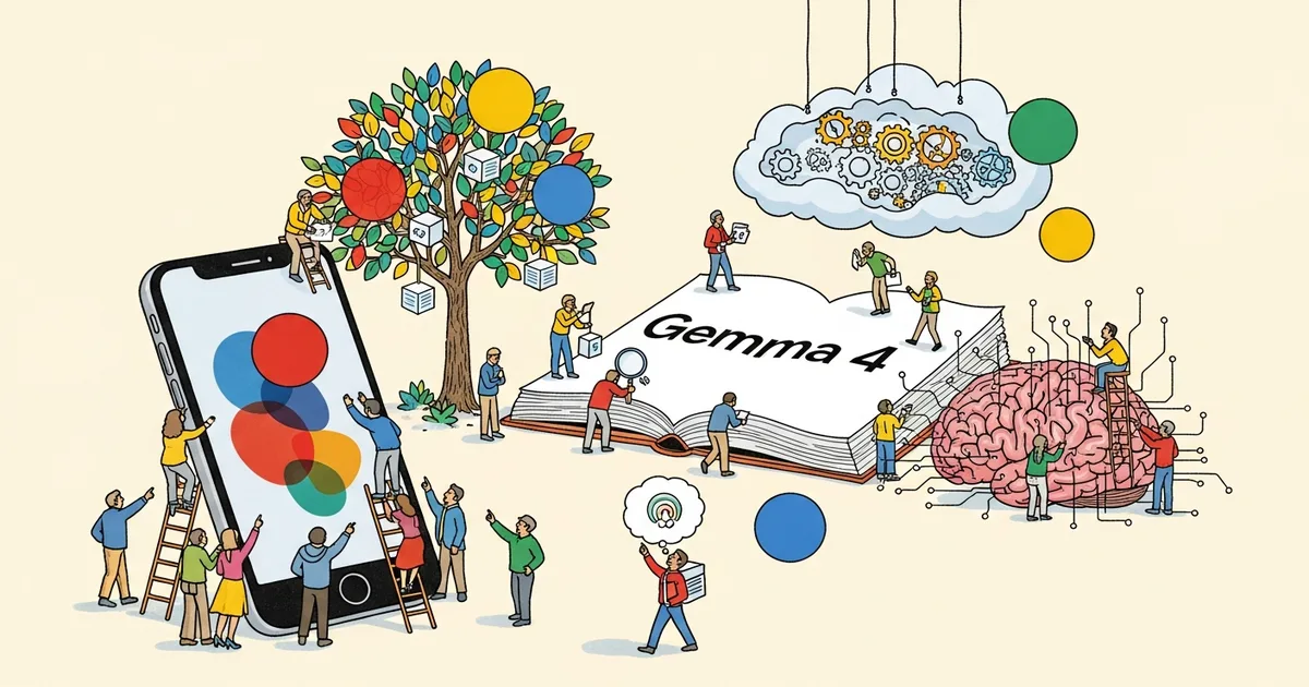 Editorial illustration for: Google Releases Gemma 4 as Fully Open-Weight Model With On-Device Smartphone Support
