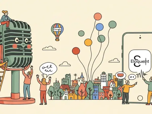 Editorial illustration for: Google Releases Gemma-Powered Offline Dictation App 'Eloquent' for iOS