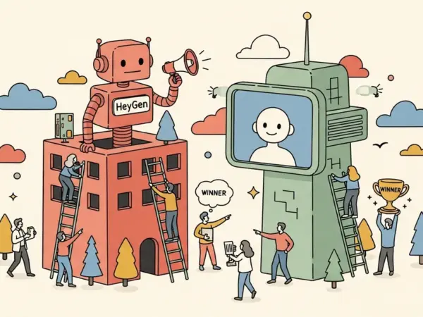 Editorial illustration for: HeyGen vs Synthesia 2026: The AI Avatar Video Platform Verdict