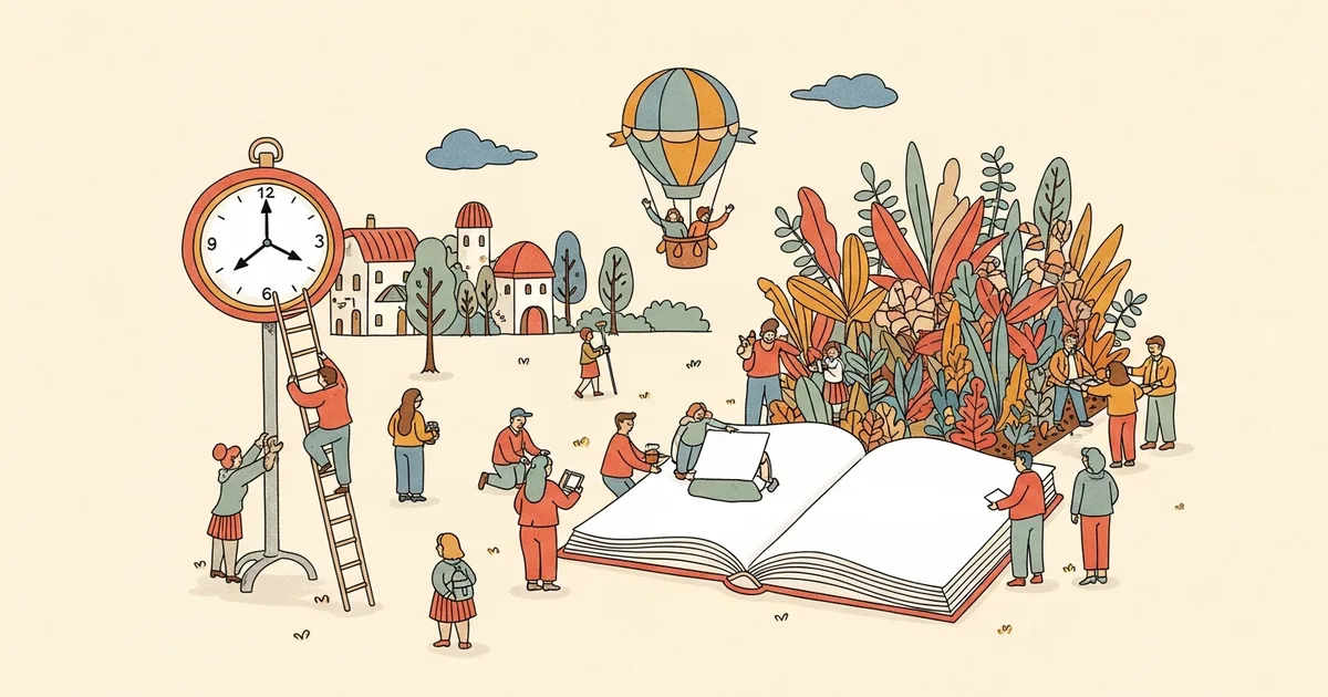 Editorial illustration for: People Are Gathering Offline to Escape AI — The Humans First Movement Is Growing