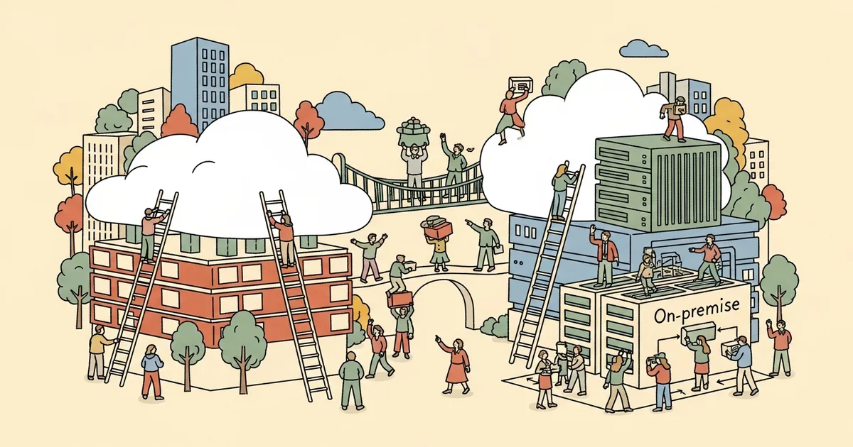 Editorial illustration for: The 'All Cloud' AI Strategy Is Dead — 75% of Companies Are Going Hybrid by 2028 [Forecast]