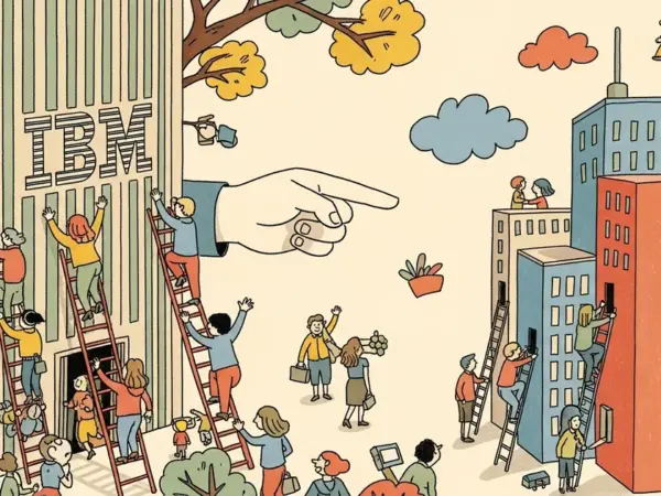 Editorial illustration for: IBM Just Tripled Entry-Level Hiring While Every Other Tech Company Cut Jobs