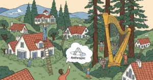 Editorial illustration for: Investment Banker Offers Mill Valley Estate for Anthropic Equity