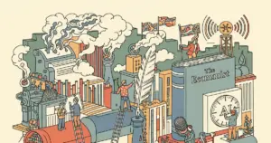 Editorial illustration for: Iran Outpaces Rivals in AI-Enabled Propaganda, Economist Analysis Concludes