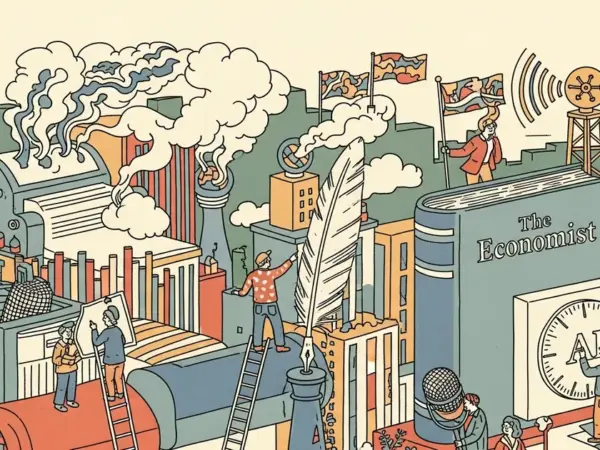 Editorial illustration for: Iran Outpaces Rivals in AI-Enabled Propaganda, Economist Analysis Concludes