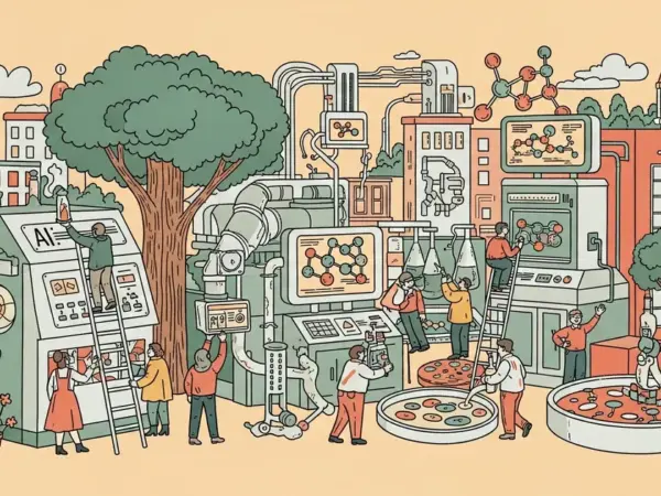 Editorial illustration for: Isomorphic Labs Prepares First Human Trials of AI-Designed Drugs