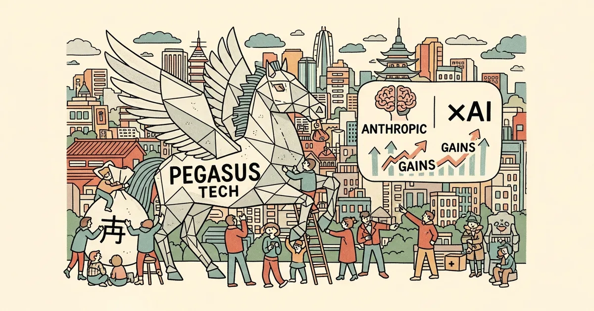 Editorial illustration for: Japanet Expands VC Fund With Pegasus Tech After Gains in Anthropic and xAI