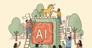 Editorial illustration for: India's First AI Unicorn: Krutrim Raises $280M at $1B Valuation