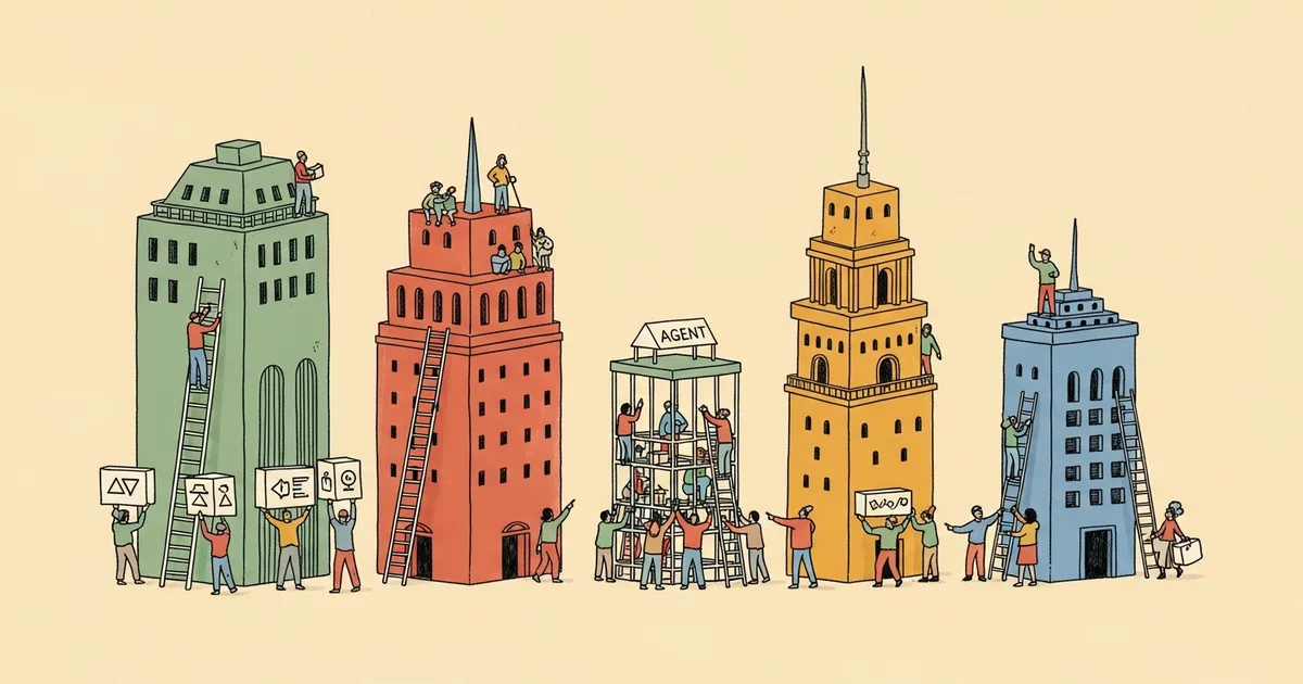 Editorial illustration for: 3 AI Agent Frameworks Are Fighting for Developer Adoption — We Built the Same Agent in Each