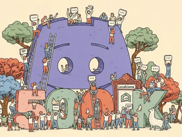 Editorial illustration for: LocalLlama Subreddit Launches Official Discord Server as Community Hits 500K Members