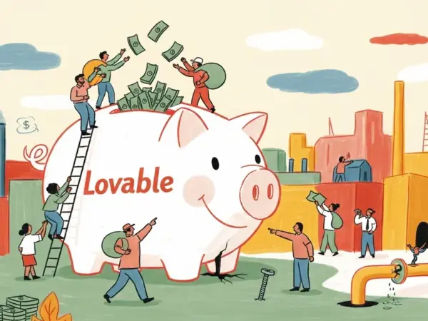 Editorial illustration for: Lovable Is Worth $6.6 Billion — But It Has a Fatal Flaw Nobody Talks About