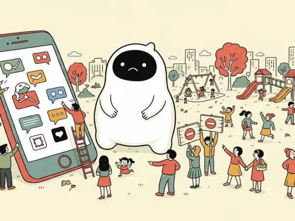 Editorial illustration for: Manitoba Plans to Ban Social Media and AI Chatbots for Minors