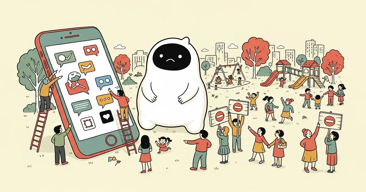 Editorial illustration for: Manitoba Plans to Ban Social Media and AI Chatbots for Minors