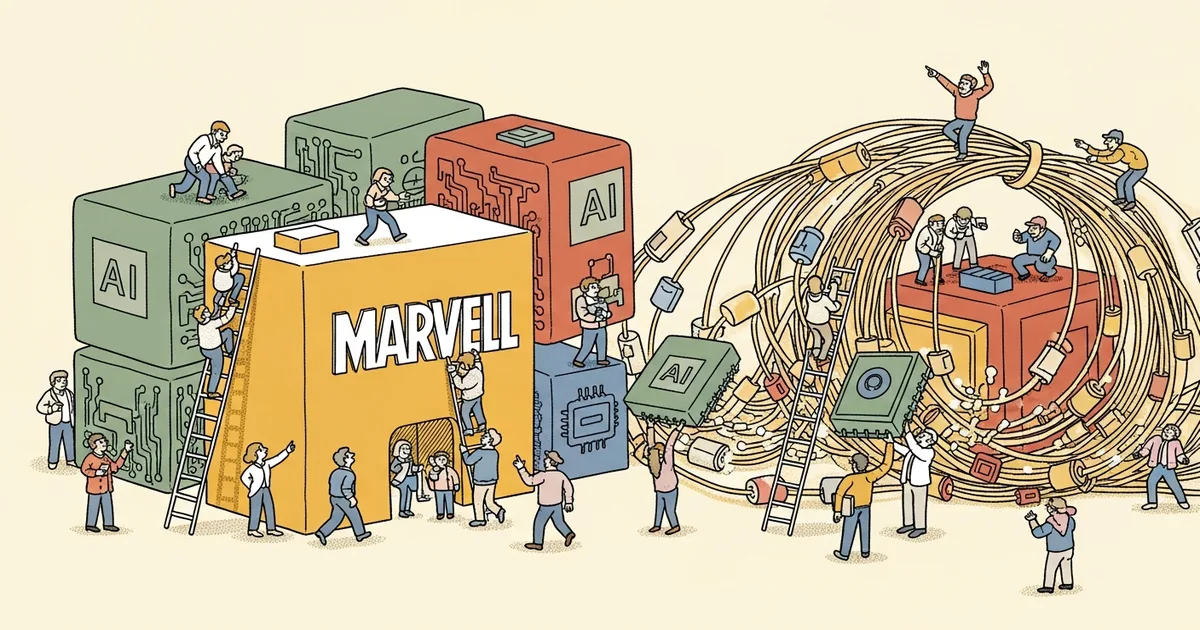 Editorial illustration for: Marvell Acquires Celestial AI, Adding Optical Interconnects for AI Clusters