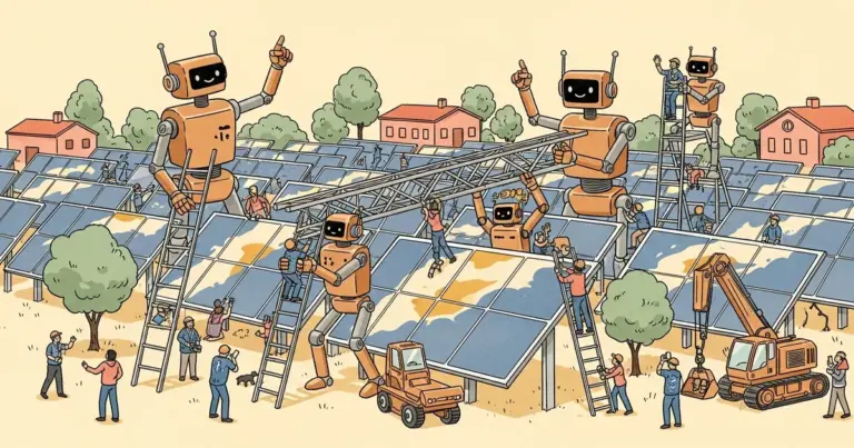 AI Robots Just Built a 100-Megawatt Solar Farm — The Same AI That Demands Energy Is Now Building Its Own Power Plants