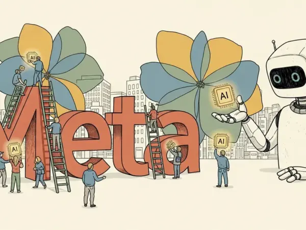 Editorial illustration for: Meta Debuts New AI Model to Challenge Google and OpenAI After Billions in AI Spending