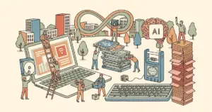 Editorial illustration for: Meta Is Secretly Recording Employee Keystrokes and Screenshots to Train AI — Then Firing 8,000 of