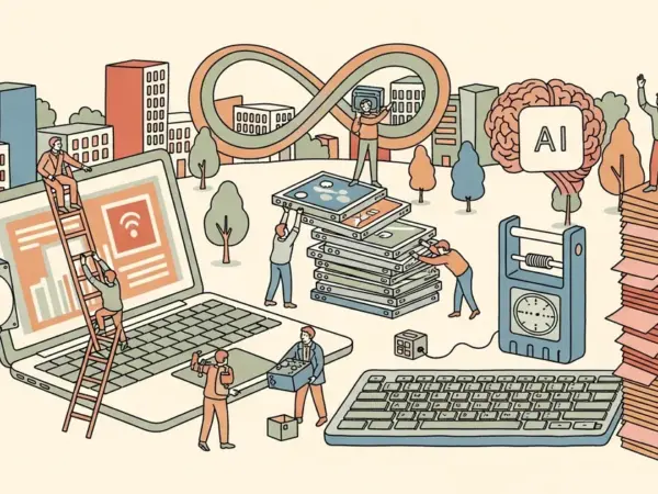 Editorial illustration for: Meta Is Secretly Recording Employee Keystrokes and Screenshots to Train AI — Then Firing 8,000 of