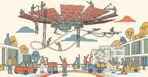 Editorial illustration for: Meta Signs 1 GW Space Solar Deal; Commercial Delivery Not Before 2030