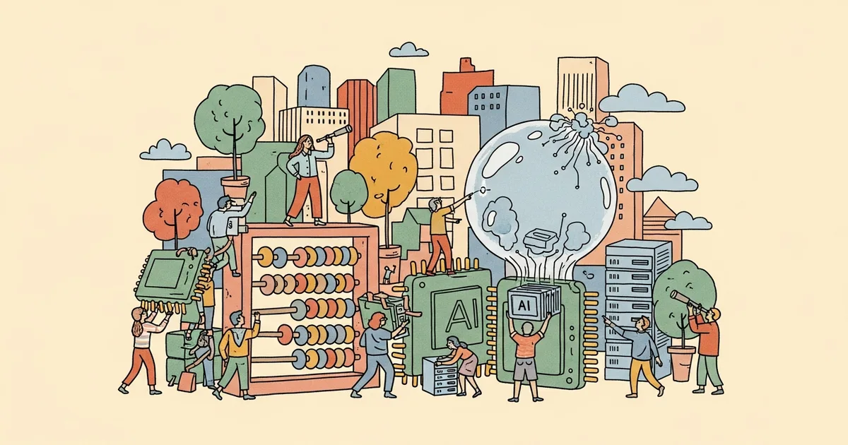 Editorial illustration for: Microsoft CFO Amy Hood Navigates Record AI Spending Amid Growing Bubble Concerns