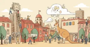 Editorial illustration for: Microsoft Pledges A$25 Billion to Build AI Capacity in Australia