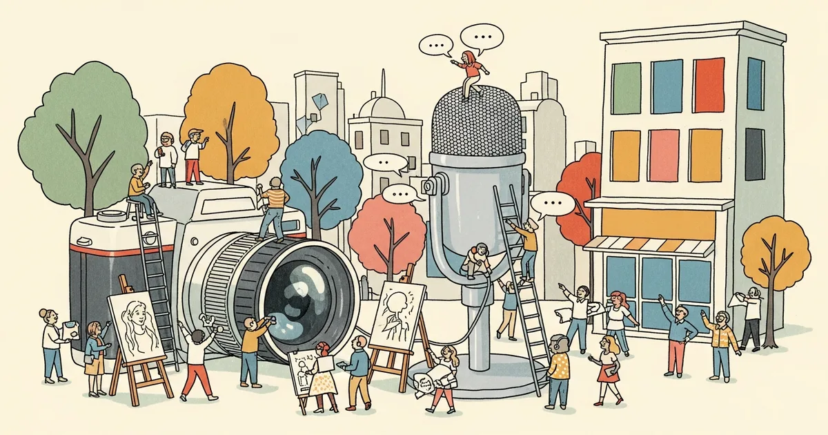 Editorial illustration for: Microsoft Releases Three In-House AI Models for Transcription, Voice, and Image Generation