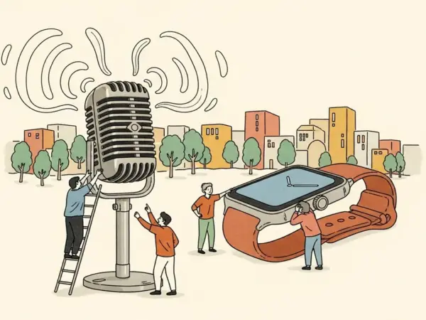 Editorial illustration for: Mistral's Voice AI Fits on a Smartwatch and Sounds Better Than ElevenLabs
