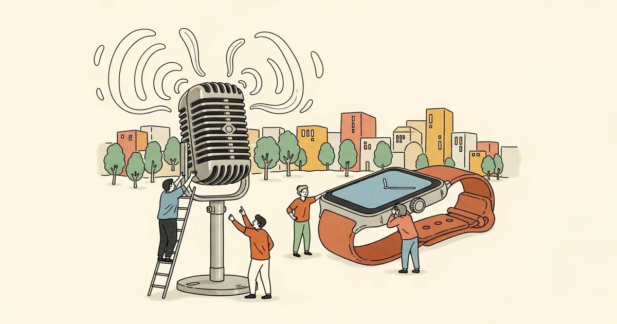 Editorial illustration for: Mistral's Voice AI Fits on a Smartwatch and Sounds Better Than ElevenLabs