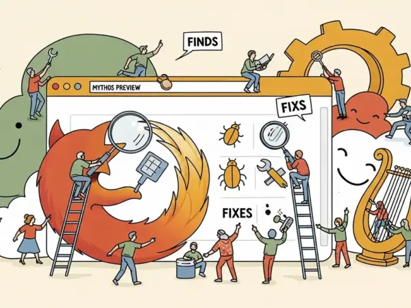Editorial illustration for: Mozilla Finds and Fixes 271 Firefox Bugs Using Anthropic's Mythos Preview