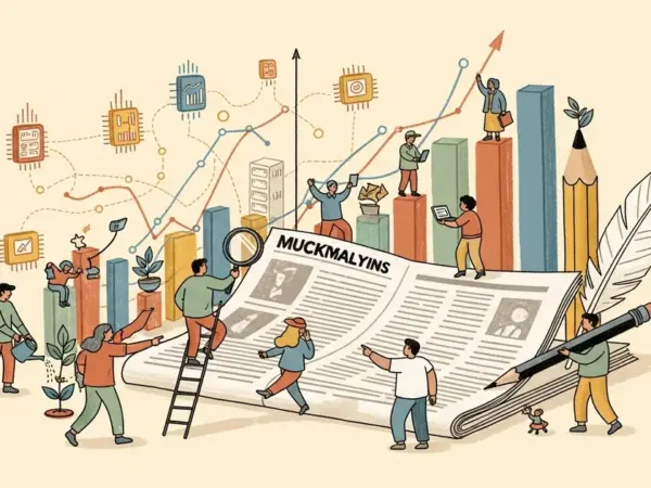 Editorial illustration for: Muckrack Analysis of 15M AI Citations Finds 25% Trace to Journalism