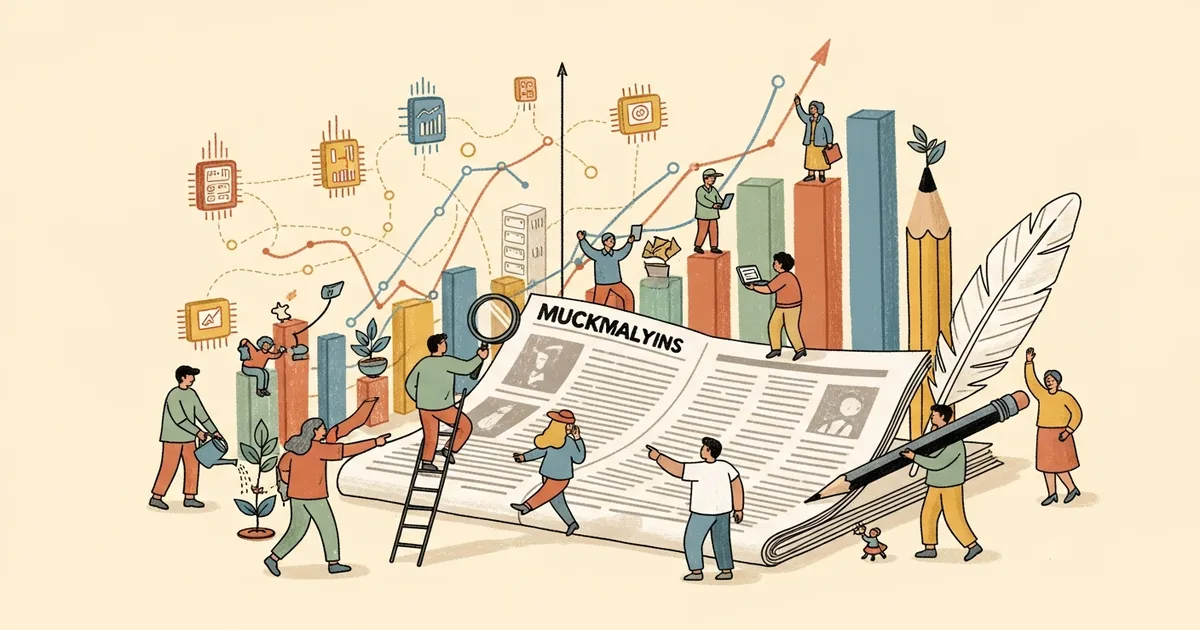 Editorial illustration for: Muckrack Analysis of 15M AI Citations Finds 25% Trace to Journalism
