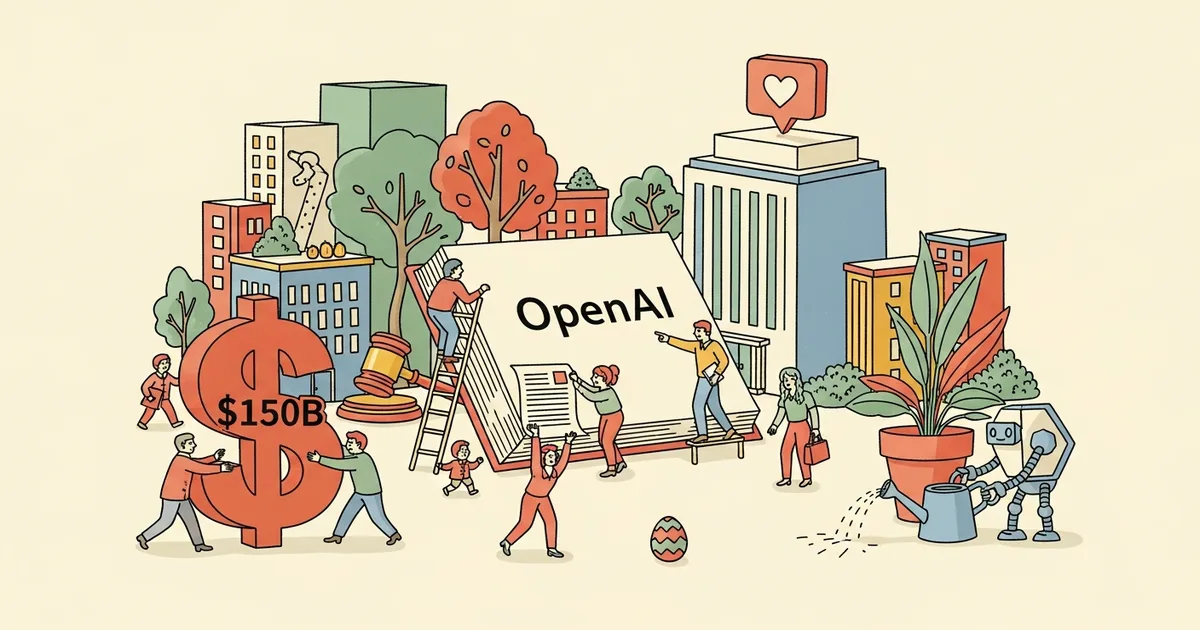 Editorial illustration for: Musk Amends OpenAI Lawsuit to Route $150B in Damages to Nonprofit