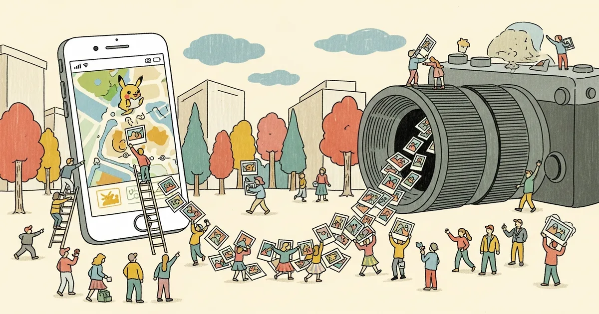 Editorial illustration for: Niantic's AI World Model Runs on 30 Billion Pokémon Go Photos