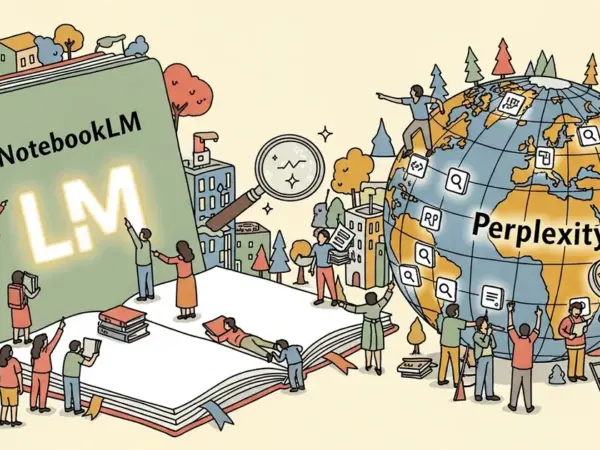Editorial illustration for: NotebookLM vs Perplexity Deep Research 2026: Which AI Research Tool Is Smarter
