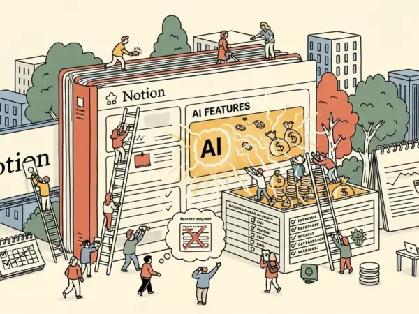 Editorial illustration for: Half of Notion's Revenue Now Comes From AI — The Feature Nobody Wanted 2 Years Ago Is Now Printin