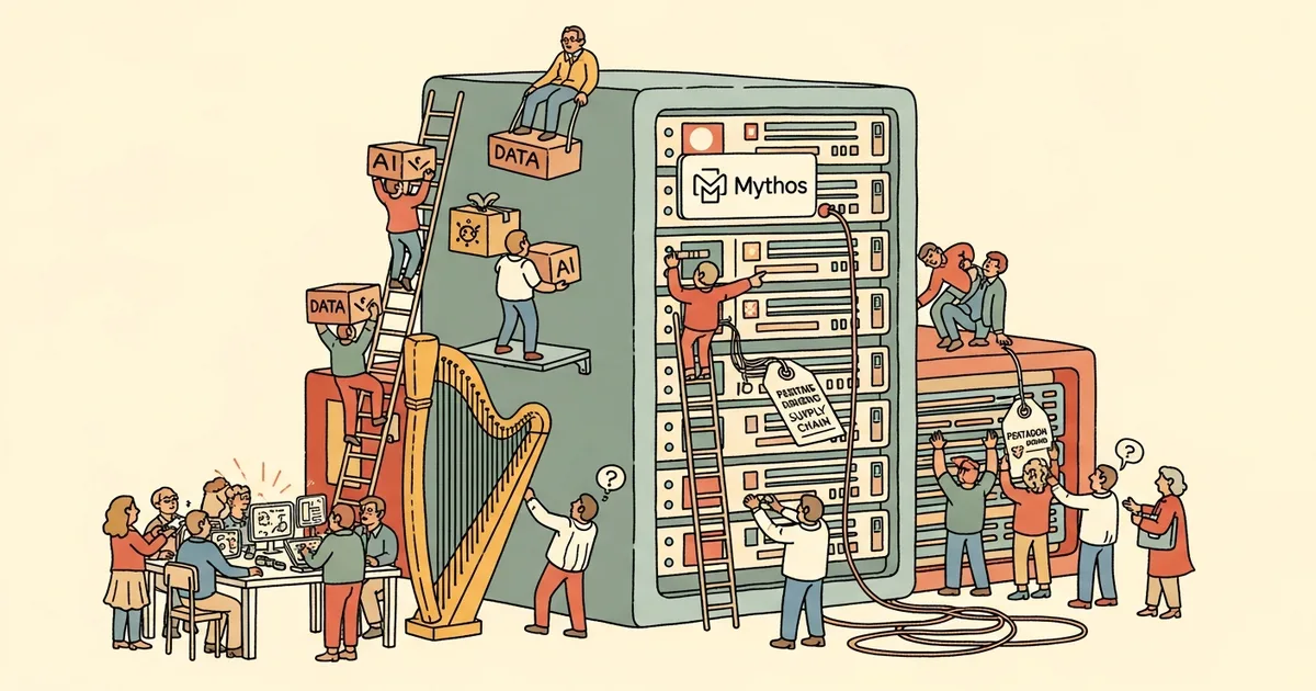 Editorial illustration for: NSA Reportedly Using Anthropic's Mythos Despite Pentagon Supply Chain Label