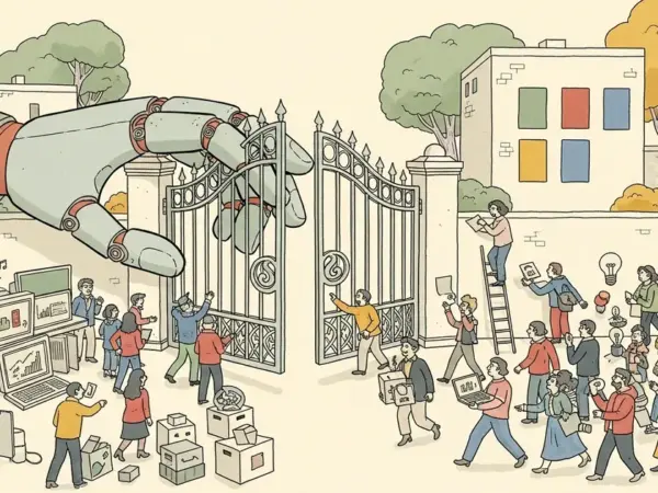 Editorial illustration for: OpenAI and Microsoft Drop AI Model Exclusivity, Opening Licensing to Rivals