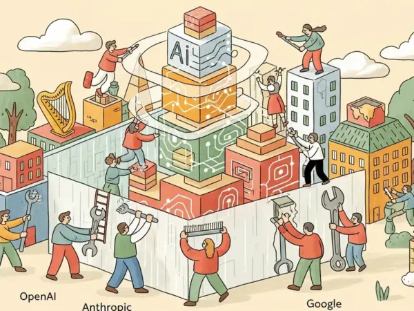 Editorial illustration for: OpenAI, Anthropic, Google Coordinate to Block Chinese Model Distillation