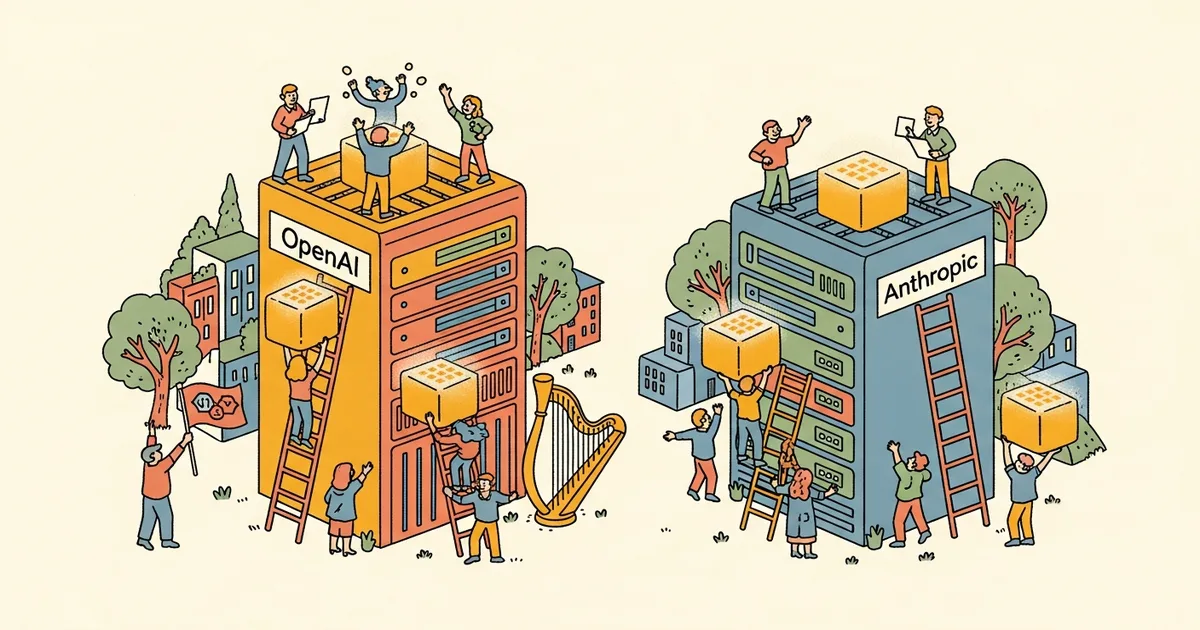 Editorial illustration for: OpenAI Claims Compute Advantage Over Anthropic in Investor Briefing