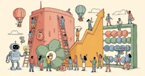 Editorial illustration for: OpenAI closes funding round at an $852B valuation