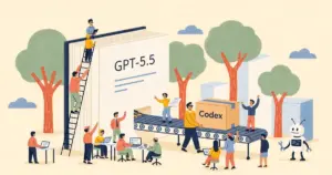 Editorial illustration for: OpenAI Folds Codex Into GPT-5.5, Retiring Its Standalone Coding Model Line