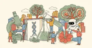 Editorial illustration for: OpenAI Launches GPT-Rosalind, First Dedicated Life Sciences AI Model