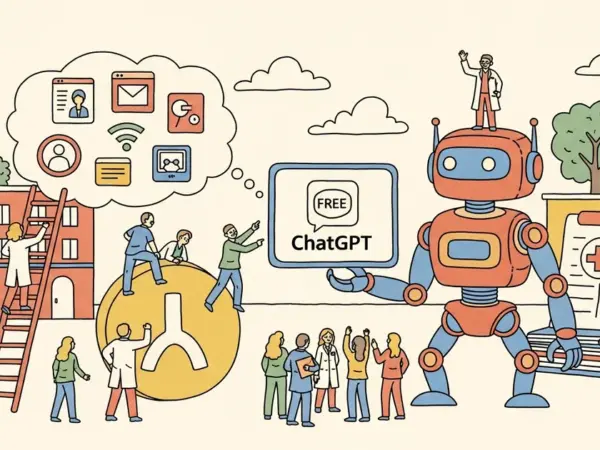 Editorial illustration for: OpenAI Makes ChatGPT for Clinicians Free for U.S. Physicians