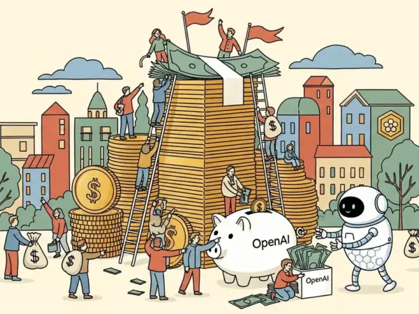 Editorial illustration for: OpenAI, not yet public, raises $3B from retail investors in monster $122B fund raise