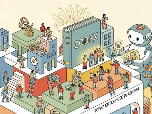 Editorial illustration for: OpenAI Partners With Infosys to Embed Codex in Topaz Enterprise Platform