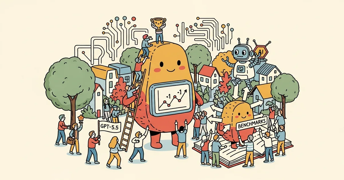 Editorial illustration for: OpenAI Releases GPT-5.5 'Spud,' Reclaiming Top AI Benchmarks