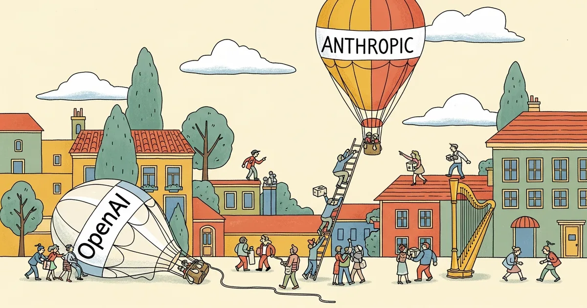 Editorial illustration for: OpenAI Shares Lose Appeal on Secondary Market as Investors Shift to Anthropic